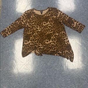 Clara Sun Woo Leopard Print Blouse - Brown and Tan